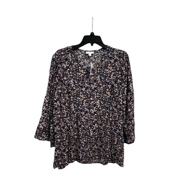 J. Jill Tops - NWT J.Jill Multicolor Women’s Peasant Floral Top 3/4 Bell Sleeves Size M Boho